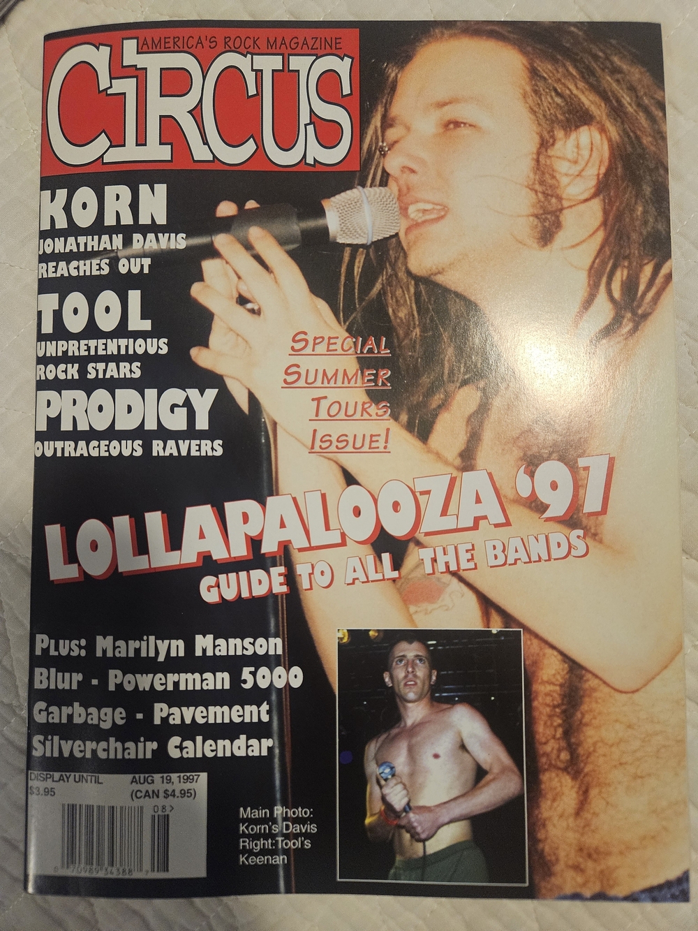 Circus Magazine Lollapalooza '97 Featurijg Korn, Tool, Prodigy, Silverchair